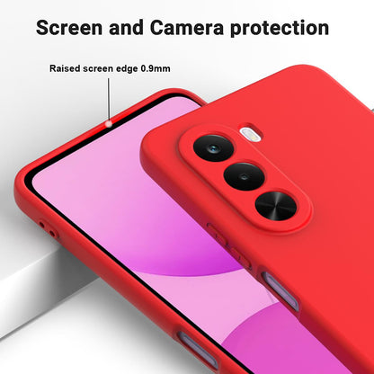 For OnePlus Nord CE6 Lite/Realme P4x 5G Solid Color Liquid Silicone Dropproof Full Coverage Phone Case - Red - EDA005100119C