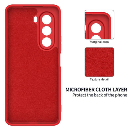 For OnePlus Nord CE6 Lite/Realme P4x 5G Solid Color Liquid Silicone Dropproof Full Coverage Phone Case - Red - EDA005100119C