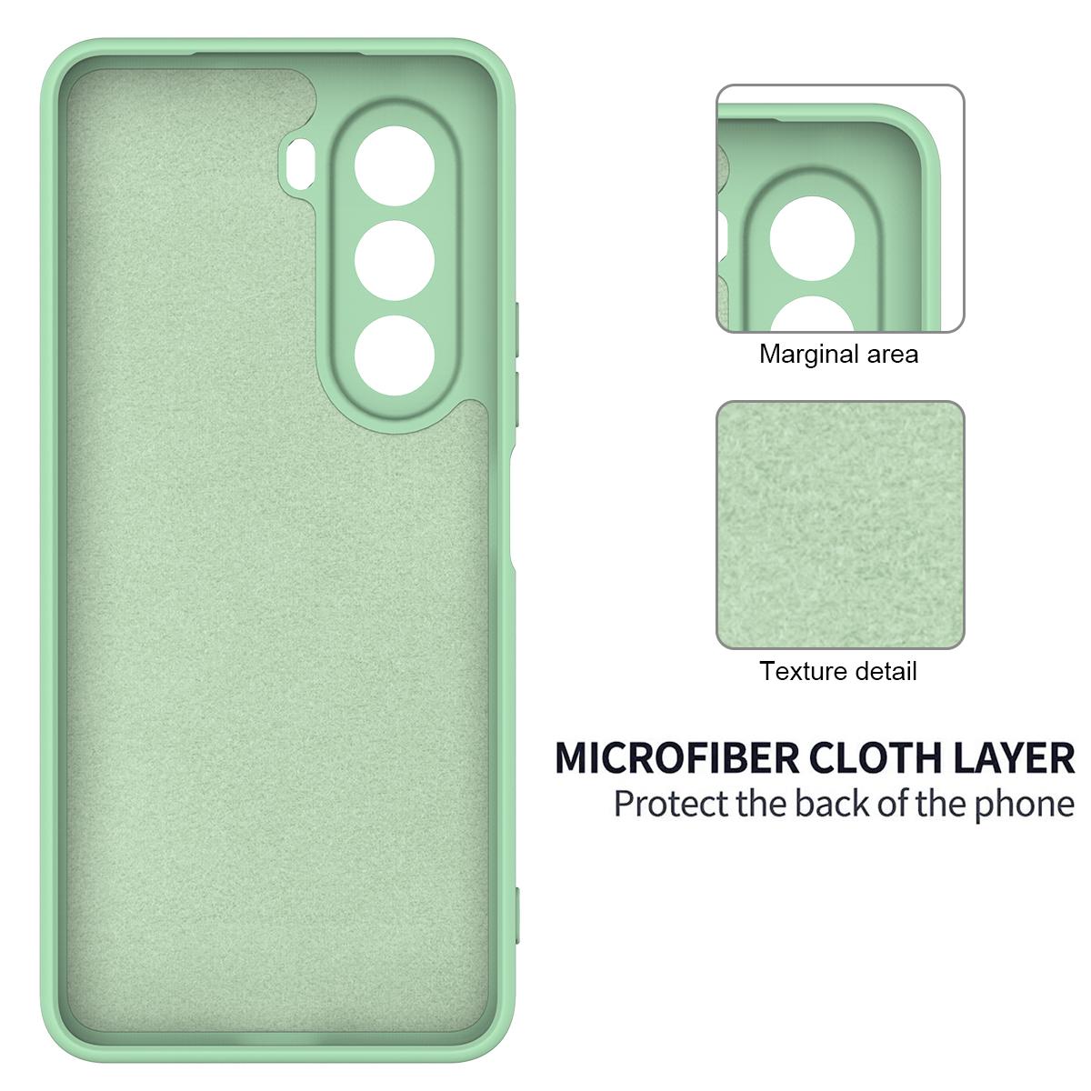 For OnePlus Nord CE6 Lite/Realme P4x 5G Solid Color Liquid Silicone Dropproof Full Coverage Phone Case - Green - EDA005100119D