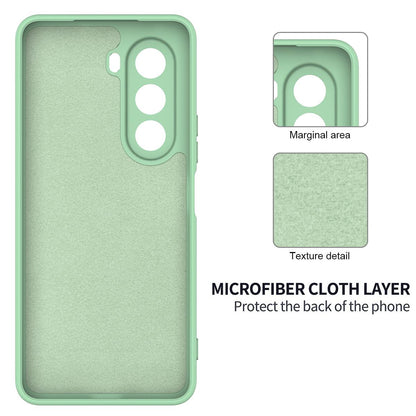 For OnePlus Nord CE6 Lite/Realme P4x 5G Solid Color Liquid Silicone Dropproof Full Coverage Phone Case - Green - EDA005100119D