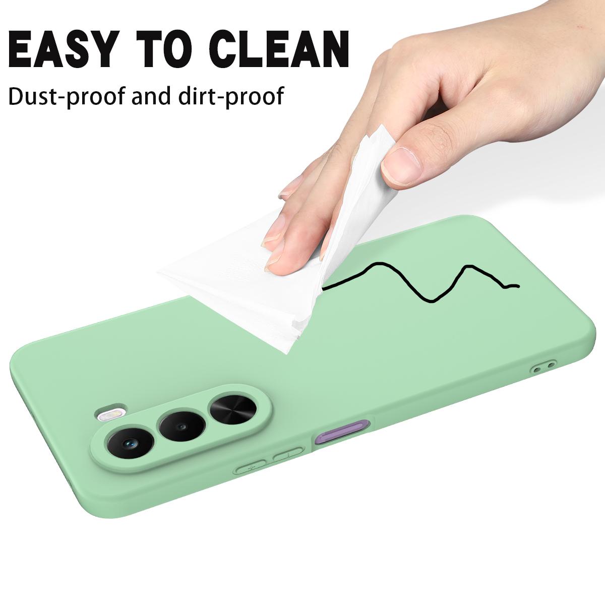 For OnePlus Nord CE6 Lite/Realme P4x 5G Solid Color Liquid Silicone Dropproof Full Coverage Phone Case - Green - EDA005100119D
