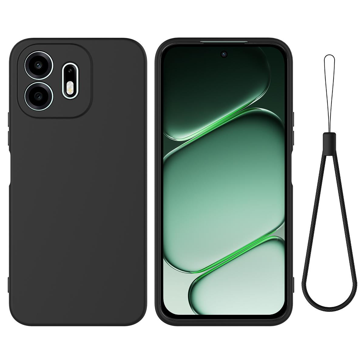 For OnePlus N6 4G Solid Color Liquid Silicone Dropproof Full Coverage Phone Case(Black)
