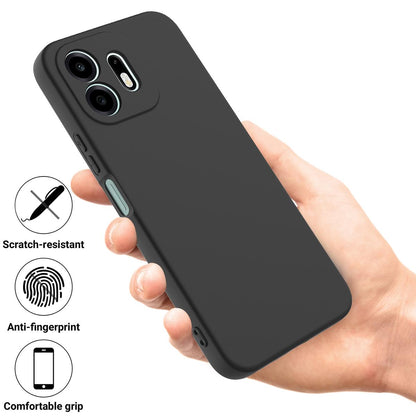 For OnePlus N6 4G Solid Color Liquid Silicone Dropproof Full Coverage Phone Case(Black)