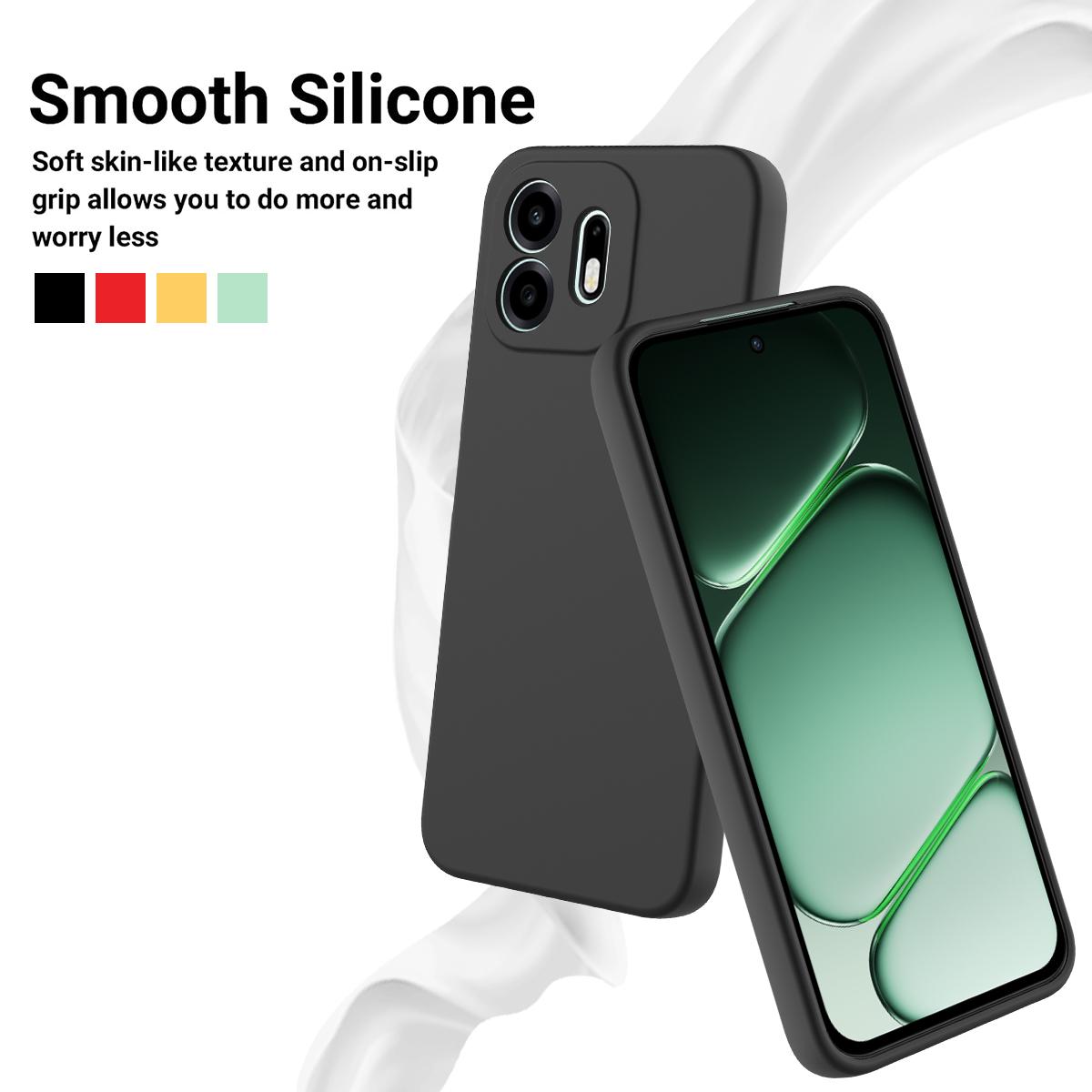 For OnePlus N6 4G Solid Color Liquid Silicone Dropproof Full Coverage Phone Case(Black)
