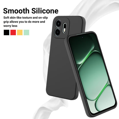 For OnePlus N6 4G Solid Color Liquid Silicone Dropproof Full Coverage Phone Case(Black)