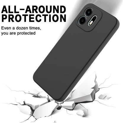 For OnePlus N6 4G Solid Color Liquid Silicone Dropproof Full Coverage Phone Case(Black)