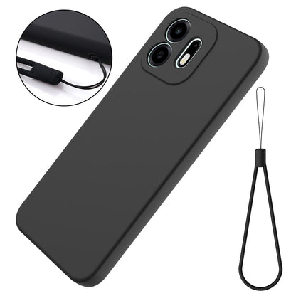 For OnePlus N6 4G Solid Color Liquid Silicone Dropproof Full Coverage Phone Case(Black)