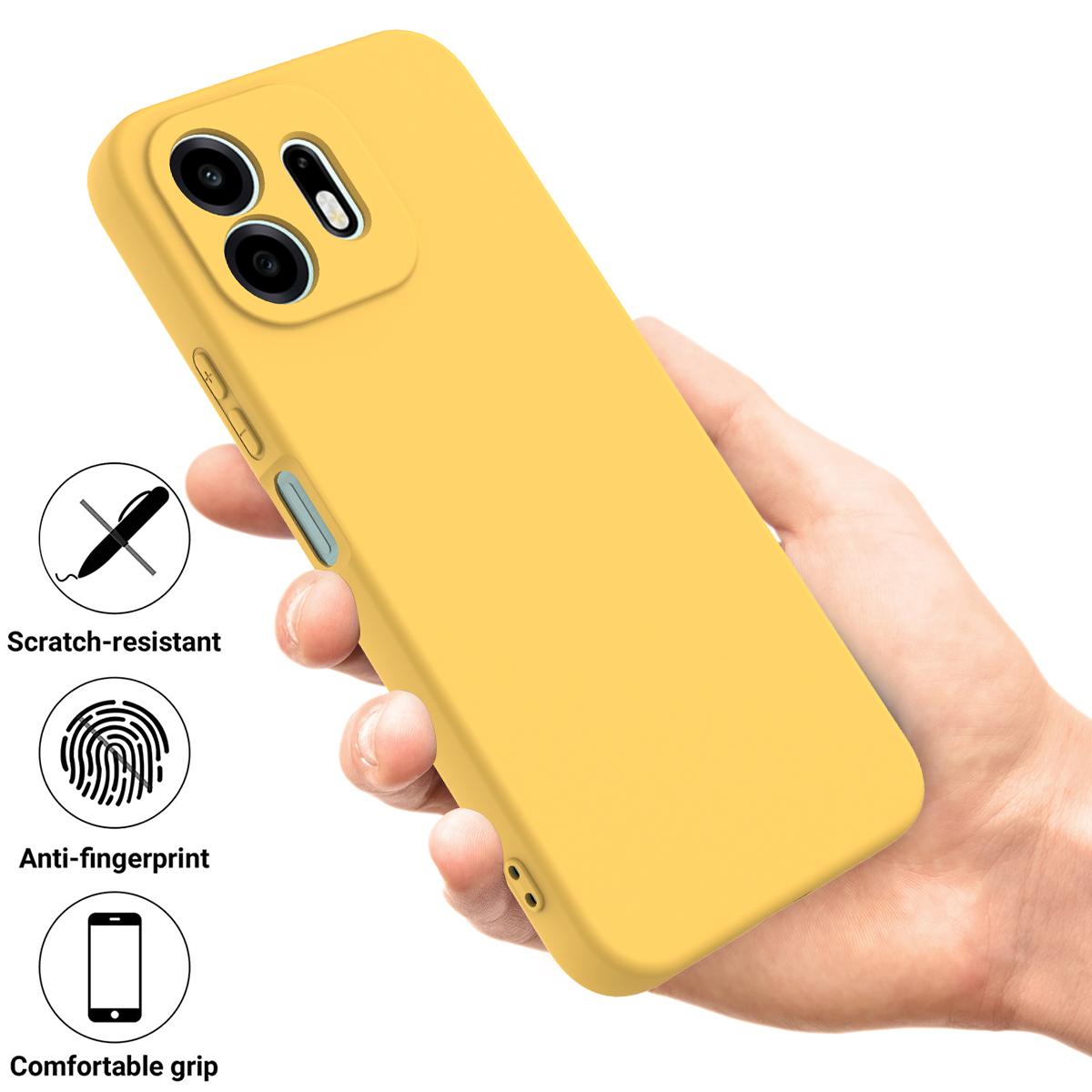 For OnePlus N6 4G Solid Color Liquid Silicone Dropproof Full Coverage Phone Case(Yellow)