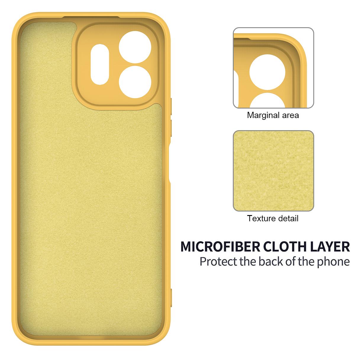 For OnePlus N6 4G Solid Color Liquid Silicone Dropproof Full Coverage Phone Case(Yellow)