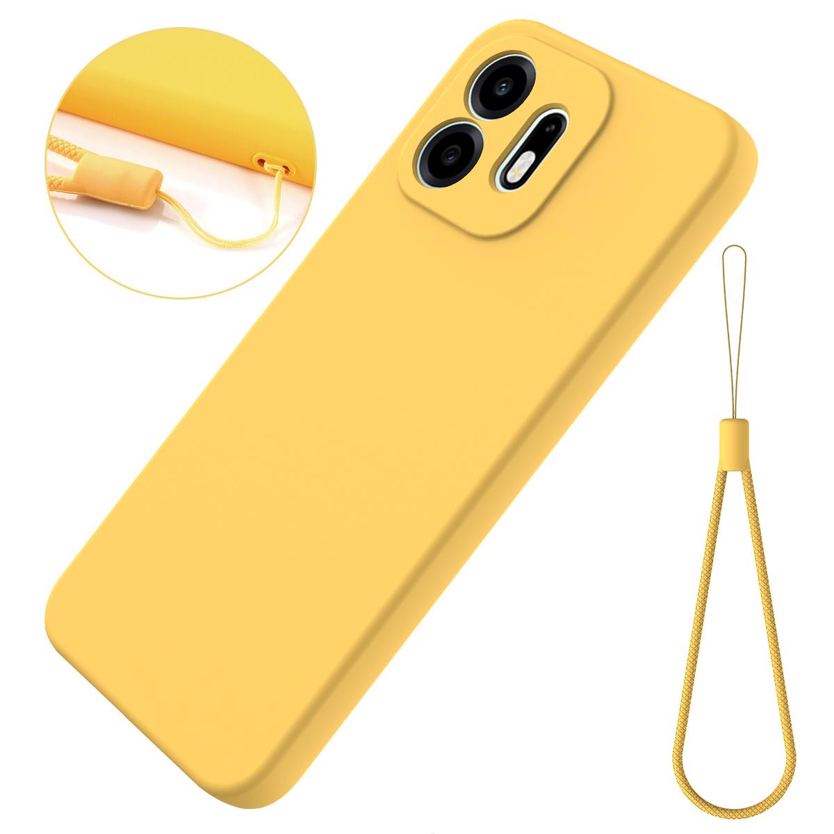 For OnePlus N6 4G Solid Color Liquid Silicone Dropproof Full Coverage Phone Case(Yellow)