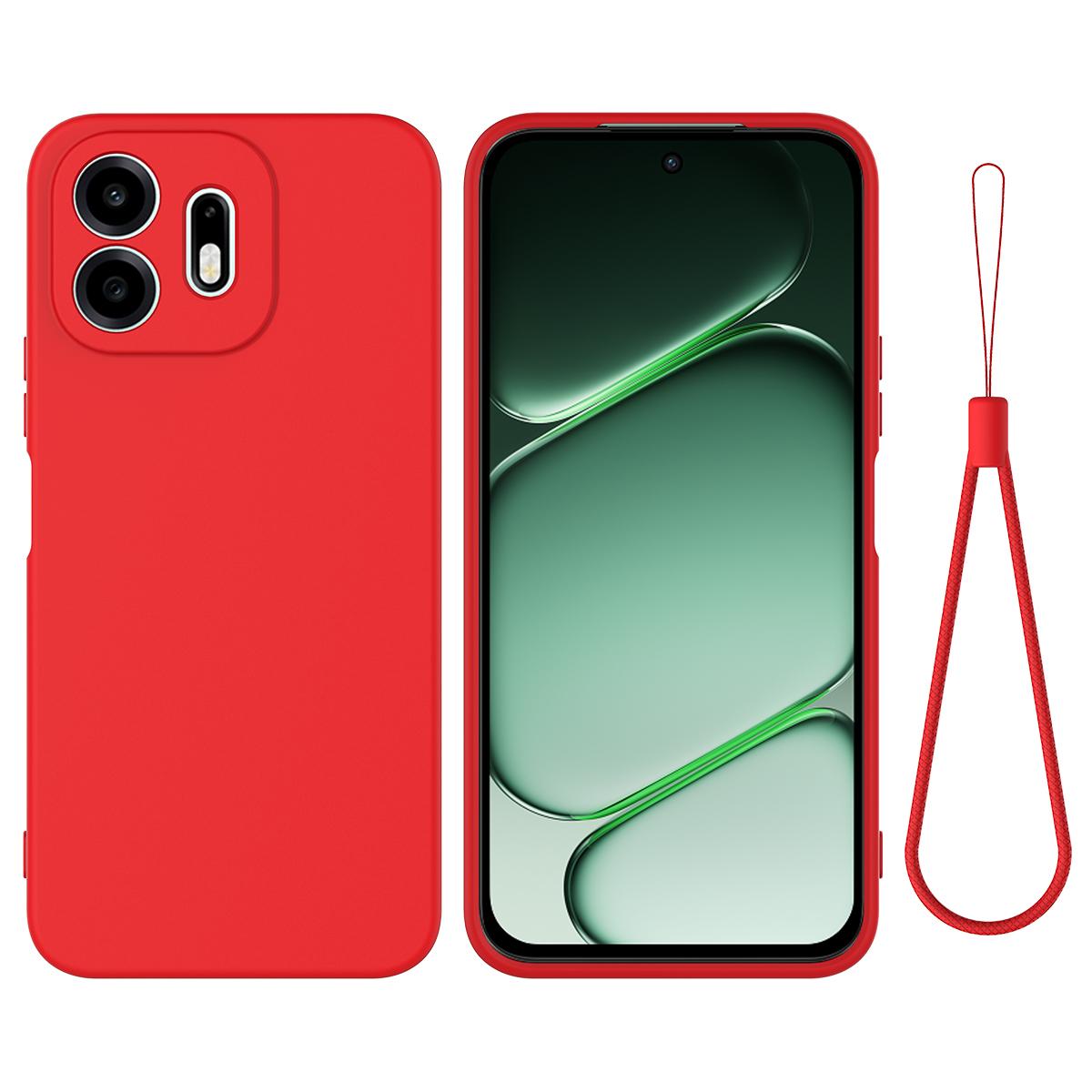 For OnePlus N6 4G Solid Color Liquid Silicone Dropproof Full Coverage Phone Case(Red)
