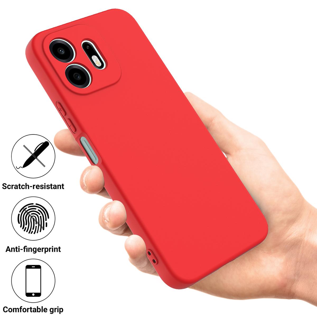 For OnePlus N6 4G Solid Color Liquid Silicone Dropproof Full Coverage Phone Case(Red)