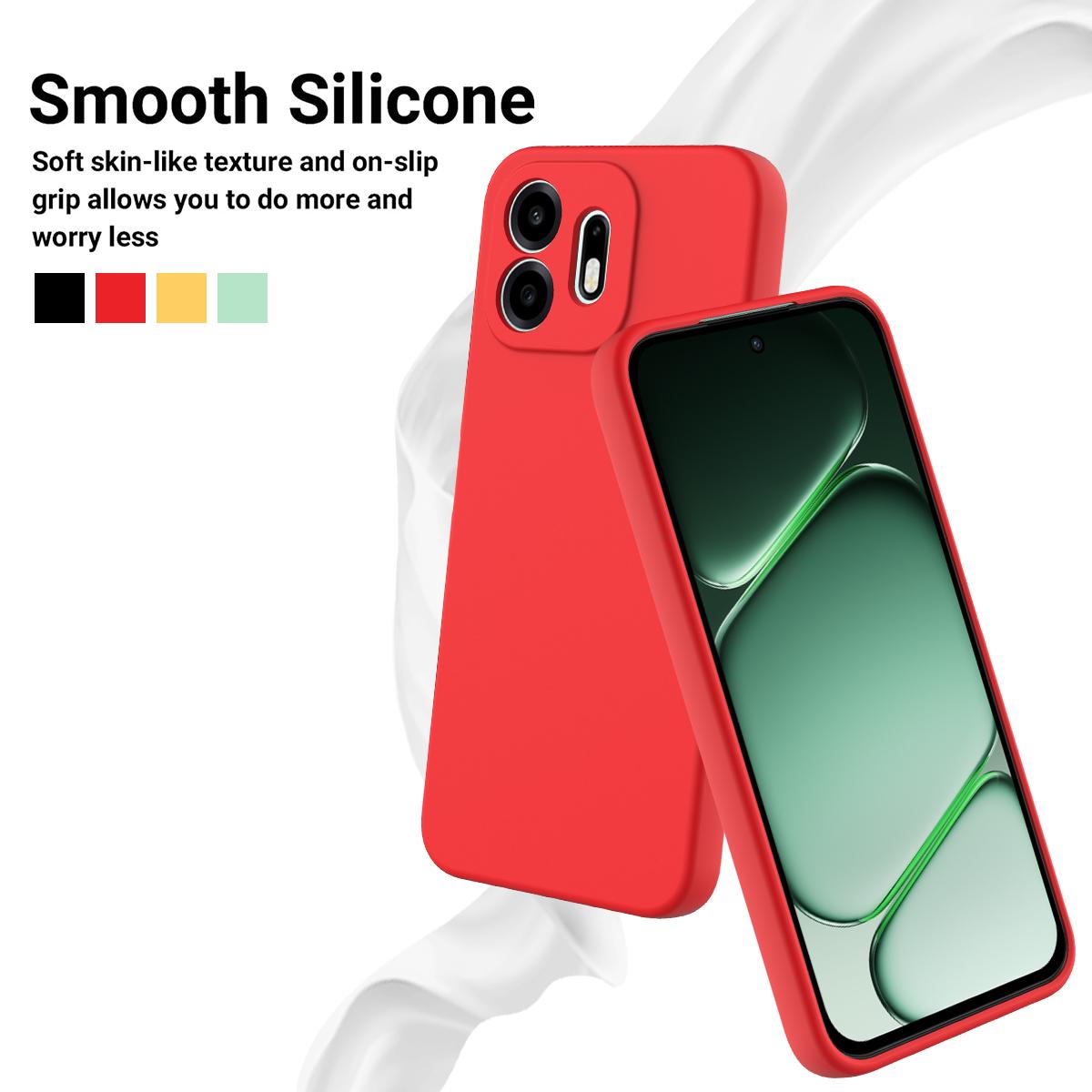 For OnePlus N6 4G Solid Color Liquid Silicone Dropproof Full Coverage Phone Case(Red)