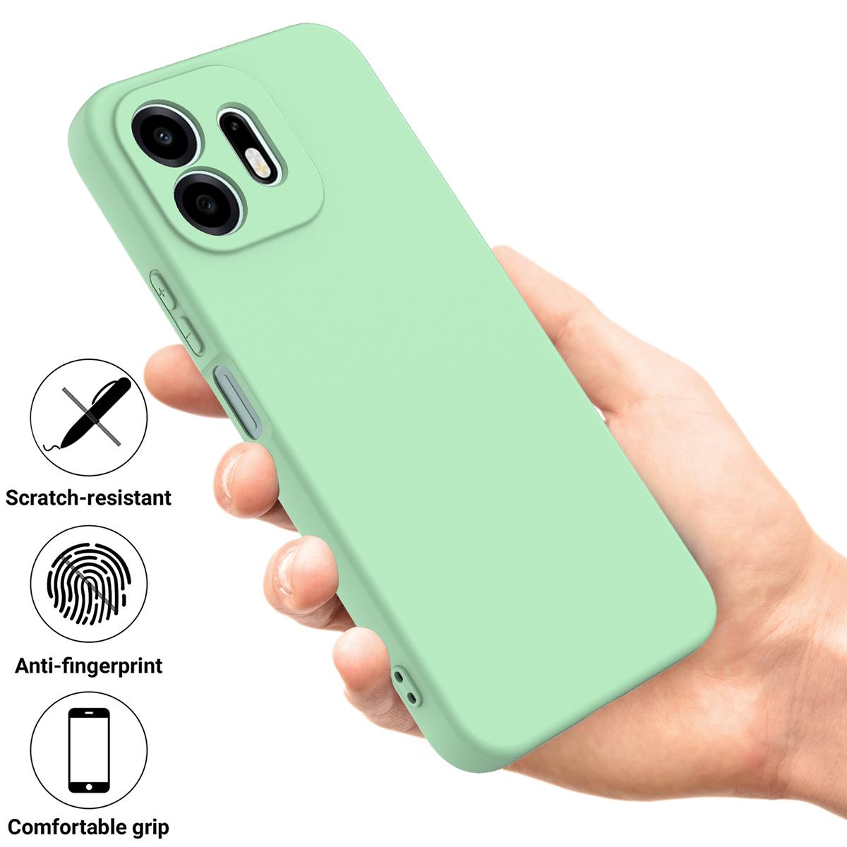 For OnePlus N6 4G Solid Color Liquid Silicone Dropproof Full Coverage Phone Case(Green)