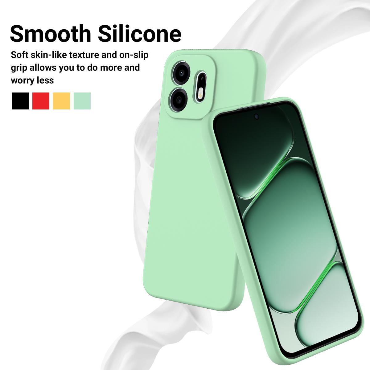 For OnePlus N6 4G Solid Color Liquid Silicone Dropproof Full Coverage Phone Case(Green)
