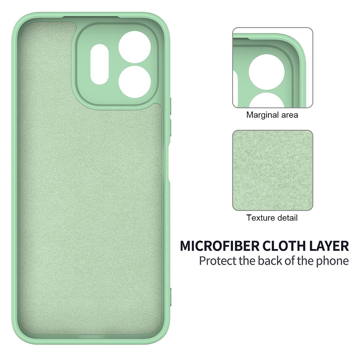 For OnePlus N6 4G Solid Color Liquid Silicone Dropproof Full Coverage Phone Case(Green)