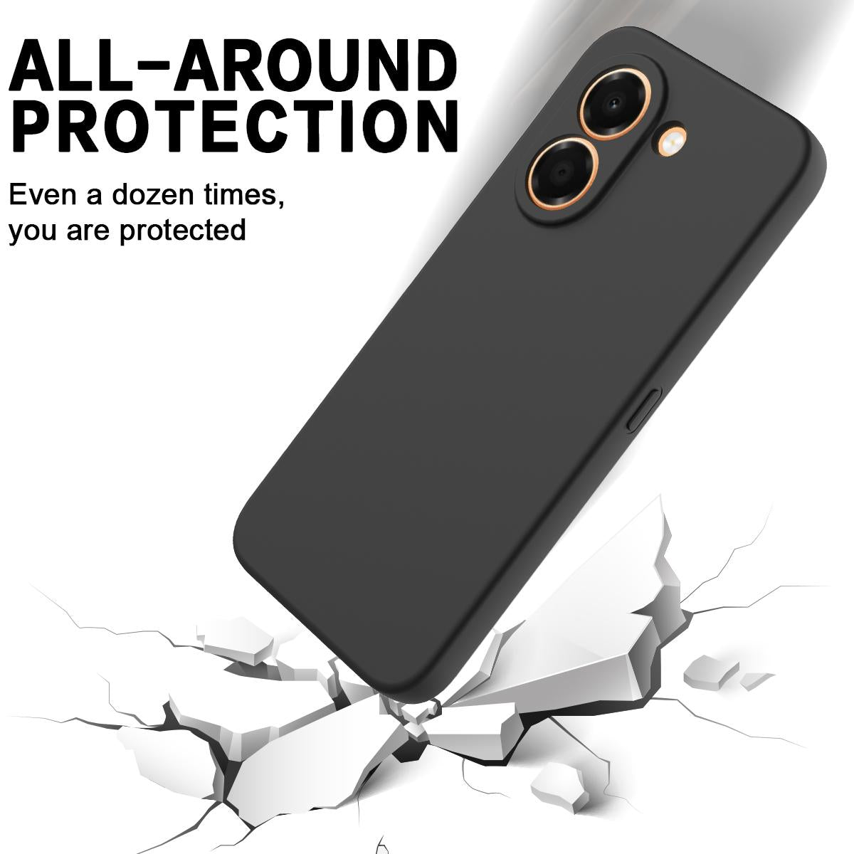 For Honor X7e 4G Solid Color Liquid Silicone Dropproof Full Coverage Phone Case - Black - EDA005100445A