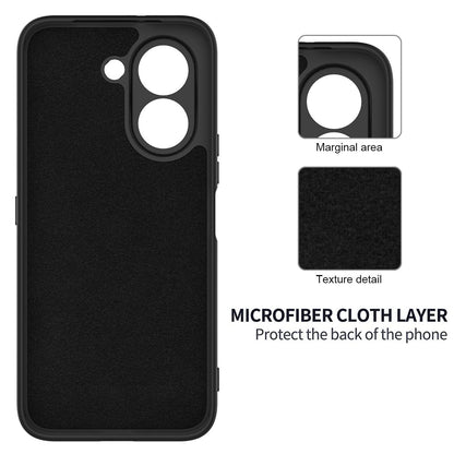 For Honor X7e 4G Solid Color Liquid Silicone Dropproof Full Coverage Phone Case - Black - EDA005100445A