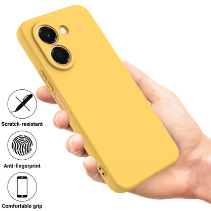For Honor X7e 4G Solid Color Liquid Silicone Dropproof Full Coverage Phone Case - Yellow - EDA005100445B