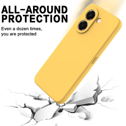 For Honor X7e 4G Solid Color Liquid Silicone Dropproof Full Coverage Phone Case - Yellow - EDA005100445B