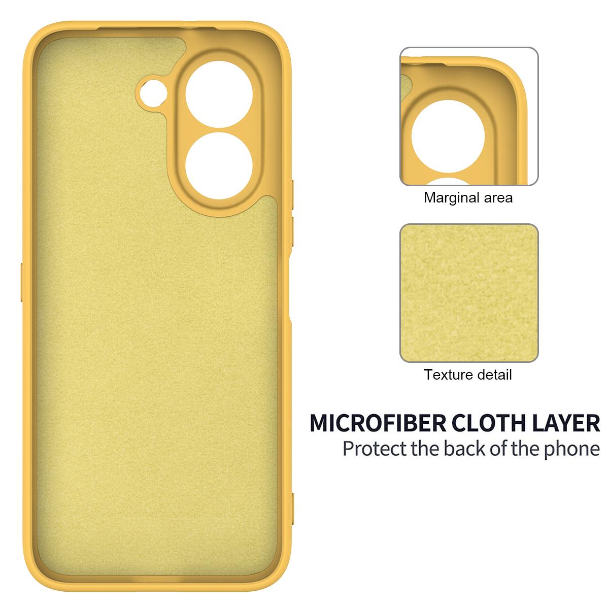 For Honor X7e 4G Solid Color Liquid Silicone Dropproof Full Coverage Phone Case - Yellow - EDA005100445B
