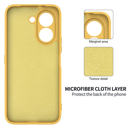 For Honor X7e 4G Solid Color Liquid Silicone Dropproof Full Coverage Phone Case - Yellow - EDA005100445B