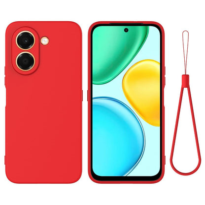 For Honor X7e 4G Solid Color Liquid Silicone Dropproof Full Coverage Phone Case - Red - EDA005100445C