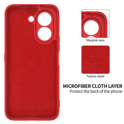 For Honor X7e 4G Solid Color Liquid Silicone Dropproof Full Coverage Phone Case - Red - EDA005100445C