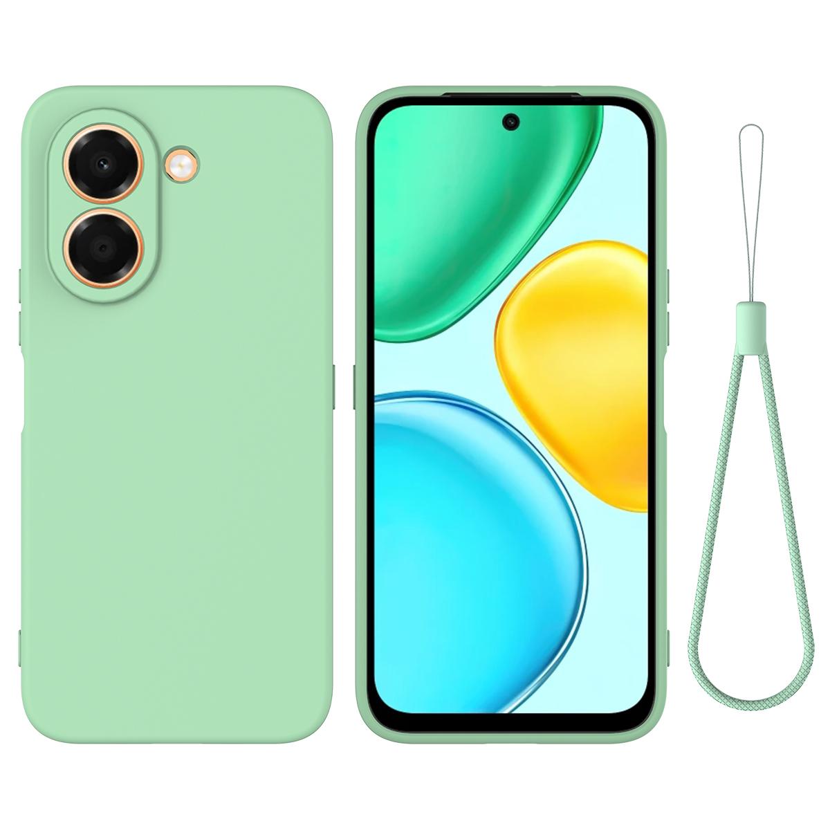 For Honor X7e 4G Solid Color Liquid Silicone Dropproof Full Coverage Phone Case - Green - EDA005100445D