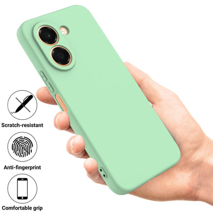 For Honor X7e 4G Solid Color Liquid Silicone Dropproof Full Coverage Phone Case - Green - EDA005100445D