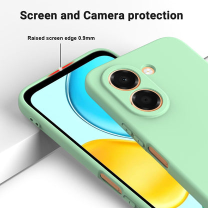 For Honor X7e 4G Solid Color Liquid Silicone Dropproof Full Coverage Phone Case - Green - EDA005100445D