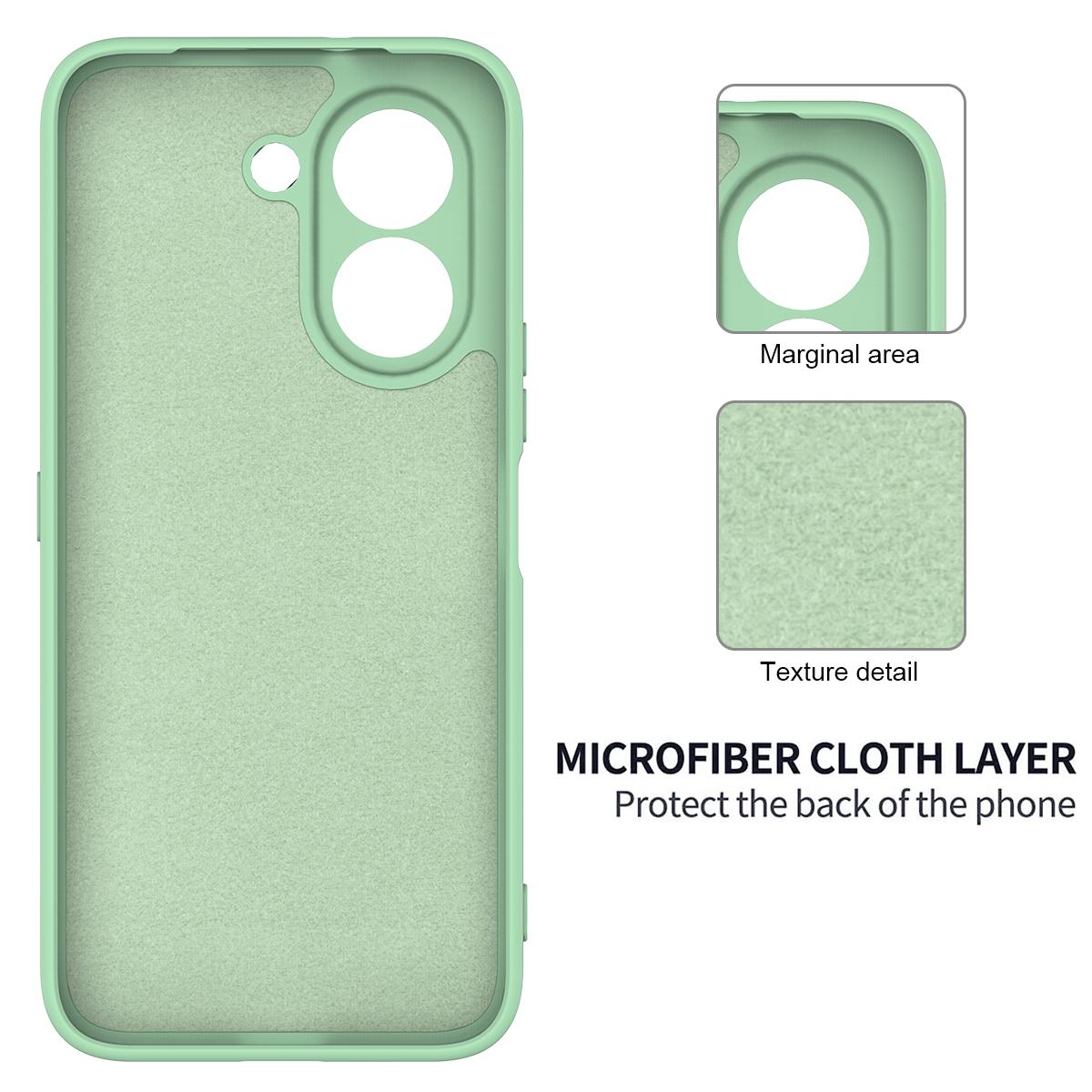 For Honor X7e 4G Solid Color Liquid Silicone Dropproof Full Coverage Phone Case - Green - EDA005100445D