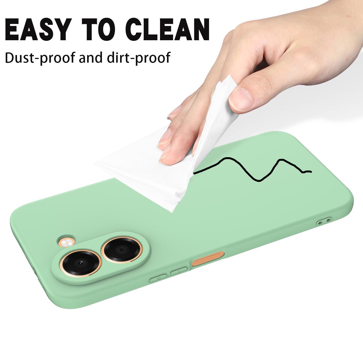 For Honor X7e 4G Solid Color Liquid Silicone Dropproof Full Coverage Phone Case - Green - EDA005100445D