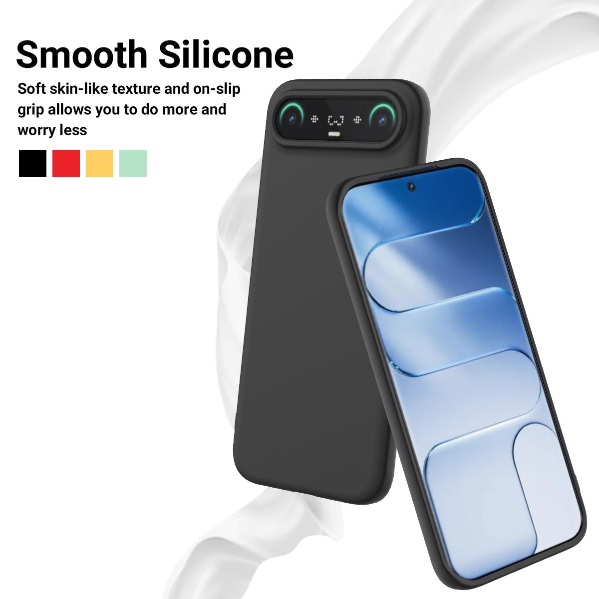 For Tecno Camon Slim 4G Solid Color Liquid Silicone Dropproof Full Coverage Phone Case - Black - EDA005100743A