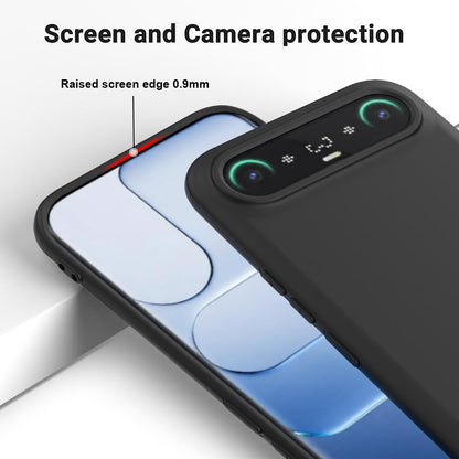 For Tecno Camon Slim 4G Solid Color Liquid Silicone Dropproof Full Coverage Phone Case - Black - EDA005100743A