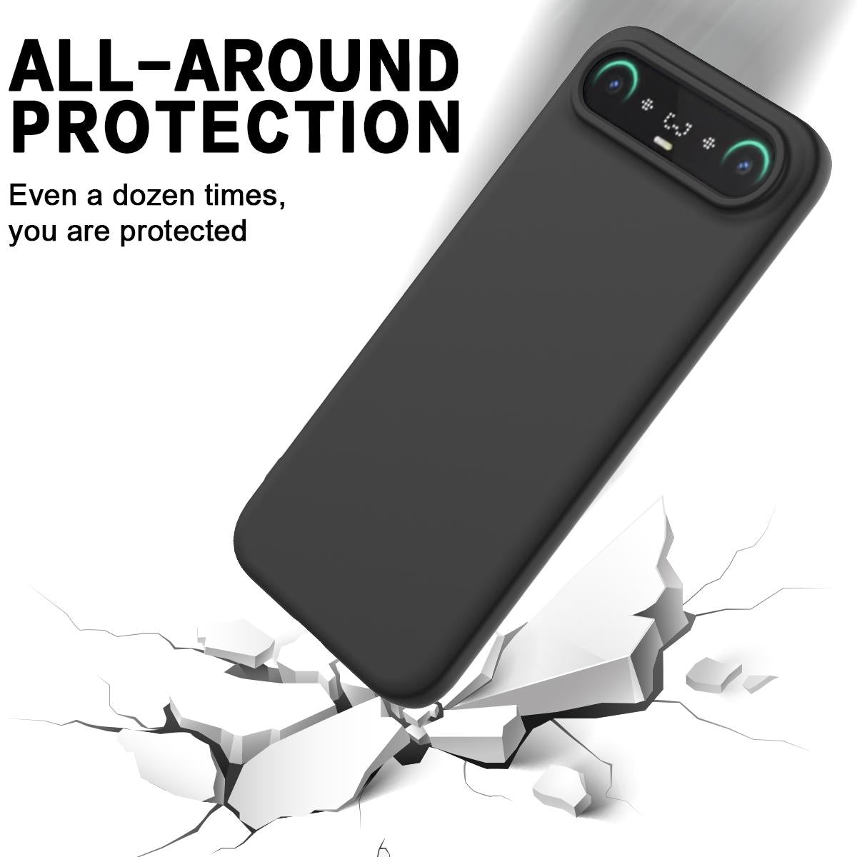For Tecno Camon Slim 4G Solid Color Liquid Silicone Dropproof Full Coverage Phone Case - Black - EDA005100743A