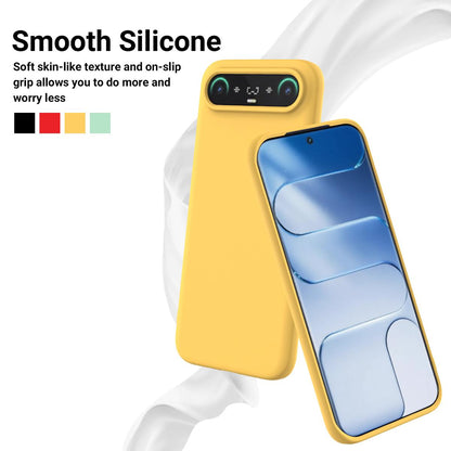 For Tecno Camon Slim 4G Solid Color Liquid Silicone Dropproof Full Coverage Phone Case - Yellow - EDA005100743B
