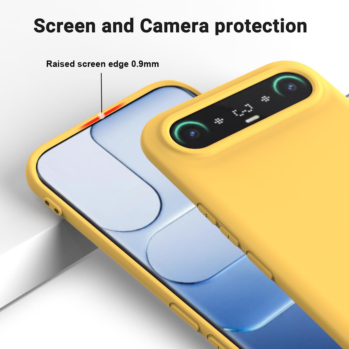 For Tecno Camon Slim 4G Solid Color Liquid Silicone Dropproof Full Coverage Phone Case - Yellow - EDA005100743B