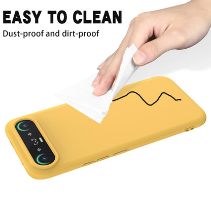 For Tecno Camon Slim 4G Solid Color Liquid Silicone Dropproof Full Coverage Phone Case - Yellow - EDA005100743B