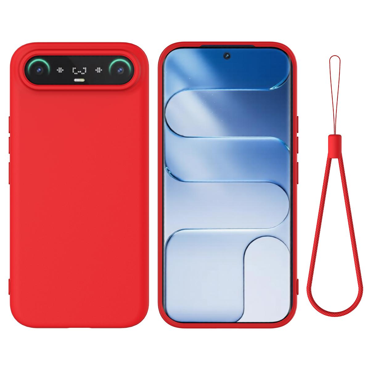 For Tecno Camon Slim 4G Solid Color Liquid Silicone Dropproof Full Coverage Phone Case - Red - EDA005100743C