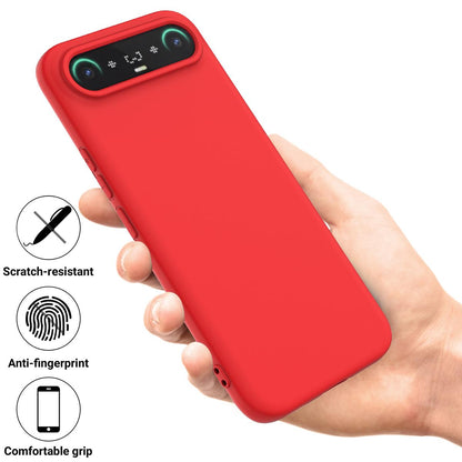 For Tecno Camon Slim 4G Solid Color Liquid Silicone Dropproof Full Coverage Phone Case - Red - EDA005100743C