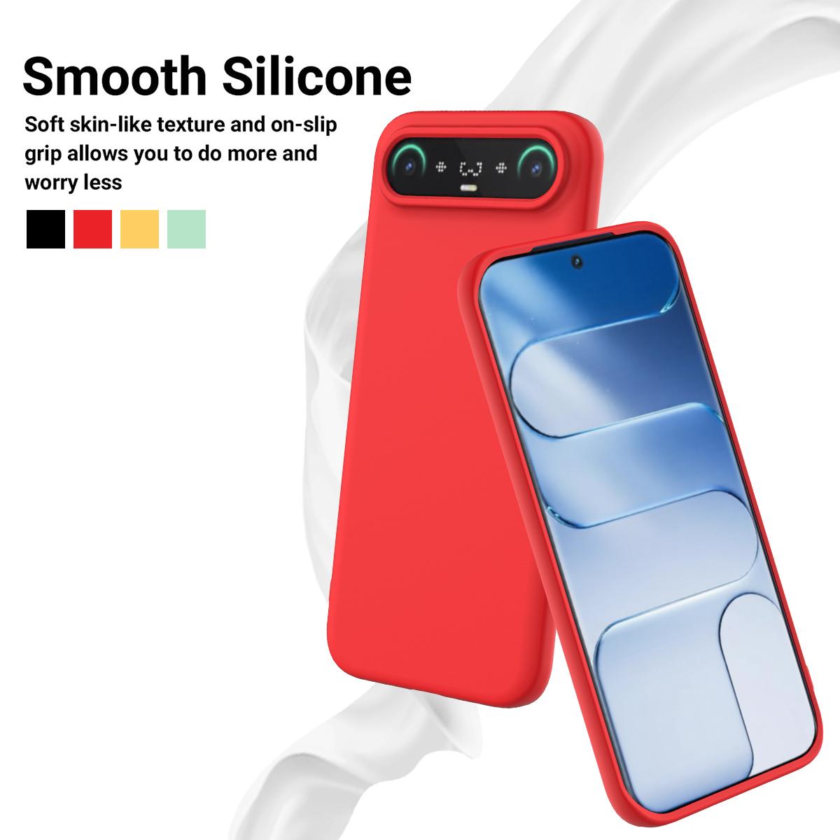 For Tecno Camon Slim 4G Solid Color Liquid Silicone Dropproof Full Coverage Phone Case - Red - EDA005100743C