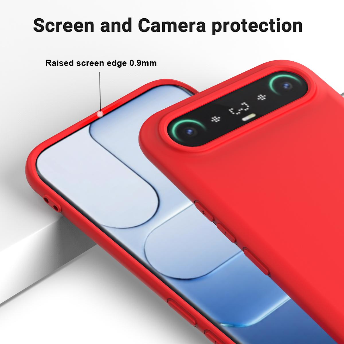 For Tecno Camon Slim 4G Solid Color Liquid Silicone Dropproof Full Coverage Phone Case - Red - EDA005100743C