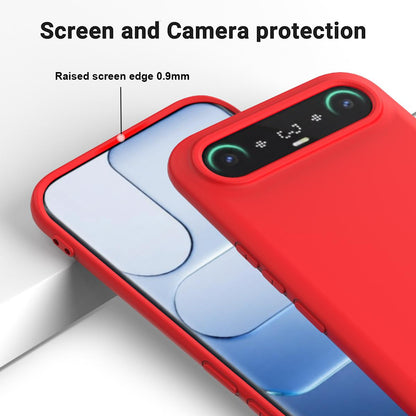 For Tecno Camon Slim 4G Solid Color Liquid Silicone Dropproof Full Coverage Phone Case - Red - EDA005100743C