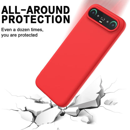 For Tecno Camon Slim 4G Solid Color Liquid Silicone Dropproof Full Coverage Phone Case - Red - EDA005100743C