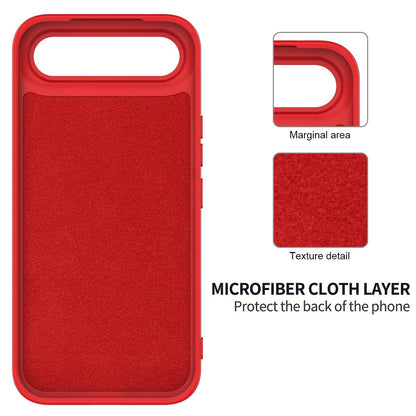 For Tecno Camon Slim 4G Solid Color Liquid Silicone Dropproof Full Coverage Phone Case - Red - EDA005100743C