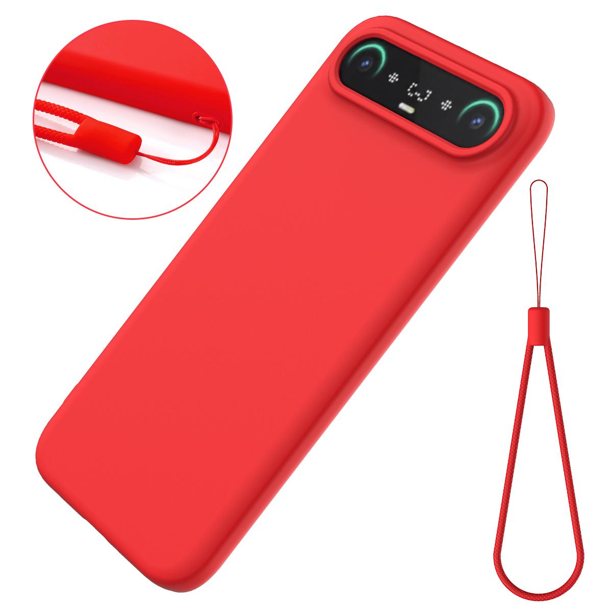 For Tecno Camon Slim 4G Solid Color Liquid Silicone Dropproof Full Coverage Phone Case - Red - EDA005100743C