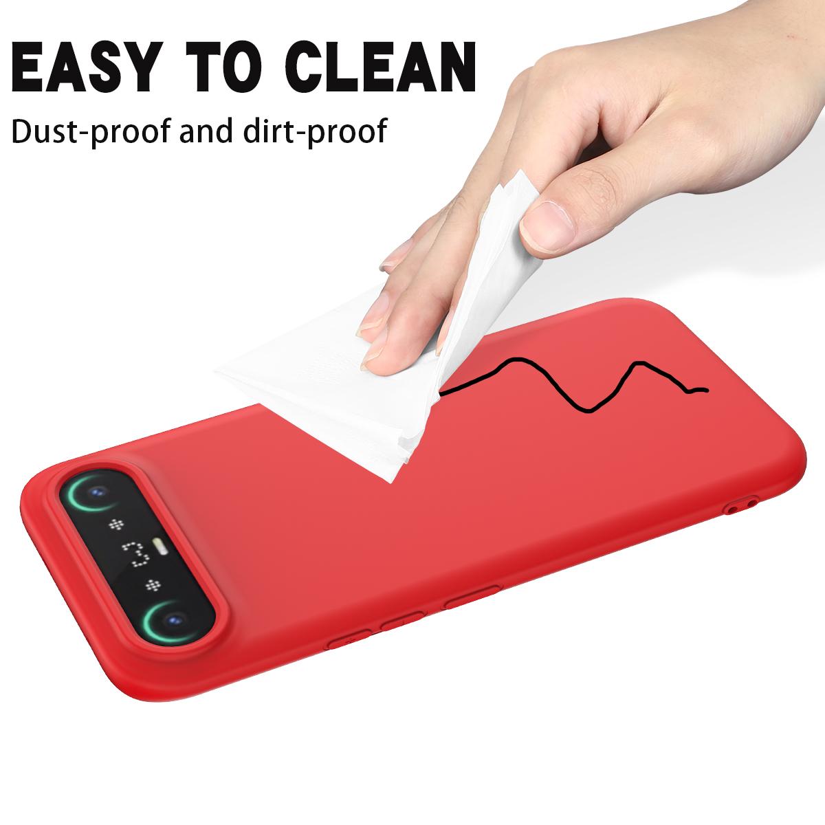 For Tecno Camon Slim 4G Solid Color Liquid Silicone Dropproof Full Coverage Phone Case - Red - EDA005100743C