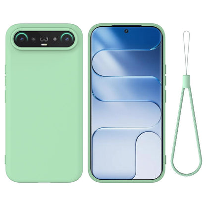 For Tecno Camon Slim 4G Solid Color Liquid Silicone Dropproof Full Coverage Phone Case - Green - EDA005100743D
