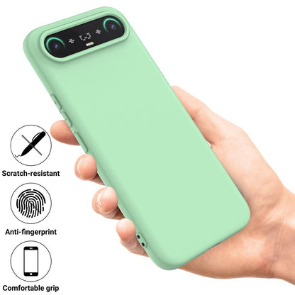 For Tecno Camon Slim 4G Solid Color Liquid Silicone Dropproof Full Coverage Phone Case - Green - EDA005100743D